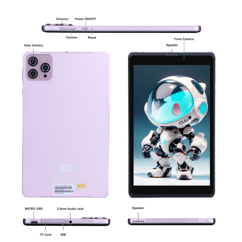 C Idea 8 inch Android 12 Tablet 8000mAh Battery 5MP+8MP Camera 8GB RAM 512GB ROM Voor onderwijs Leer CM818-roze