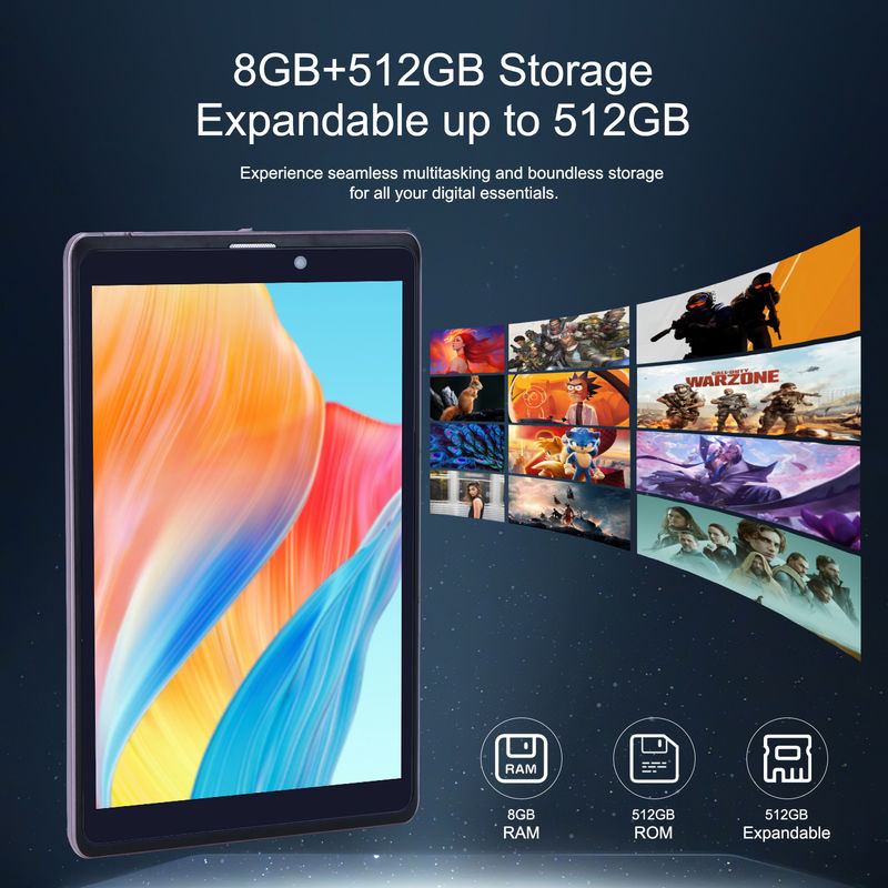 C Idea 8 inch Android 12 Tablet 8000mAh Battery 5MP+8MP Camera 8GB RAM 512GB ROM Voor onderwijs Leer CM818-roze