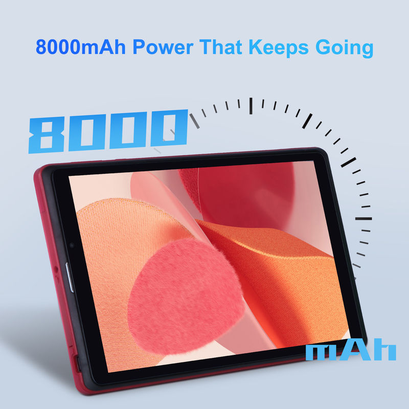 C idee 8 inch Android 12 Tablet 8GB RAM 512GB ROM 8000mAh Batterij 5+8MP Camera voor tieners met SIM-ondersteuning CM818-rood