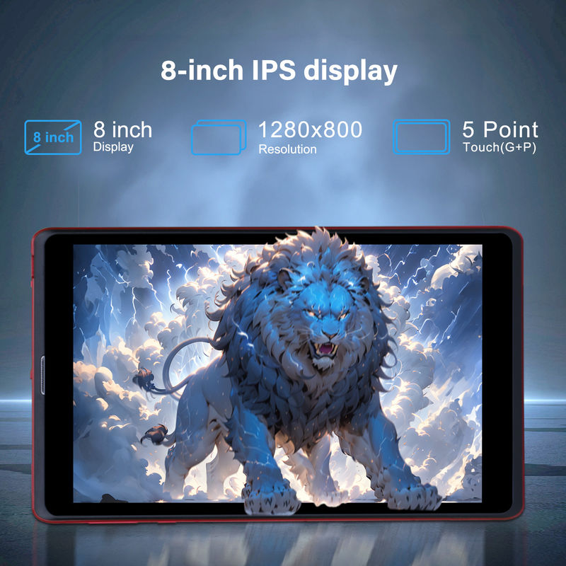 C idee 8 inch Android 12 Tablet 8GB RAM 512GB ROM 8000mAh Batterij 5+8MP Camera voor tieners met SIM-ondersteuning CM818-rood