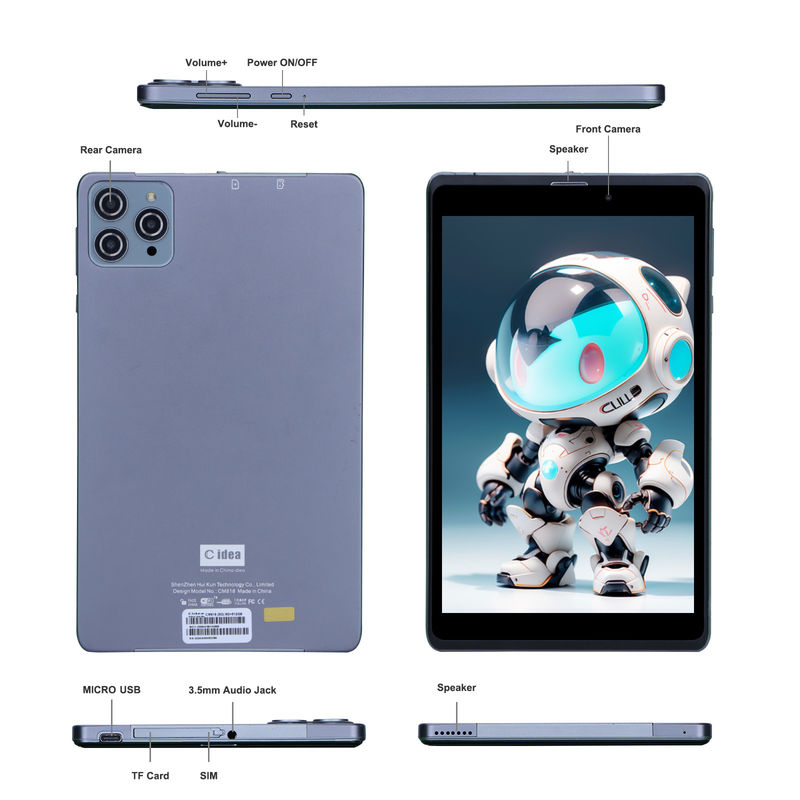 C idee Android Tablet PC Dual Camera 8 Inch 1280x800 IPS HD Display Android 12 Tablets voor tieners CM818-Grey