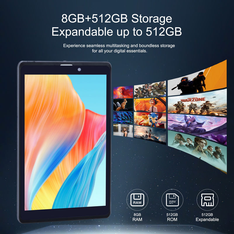 C idee Android Tablet PC Dual Camera 8 Inch 1280x800 IPS HD Display Android 12 Tablets voor tieners CM818-Grey