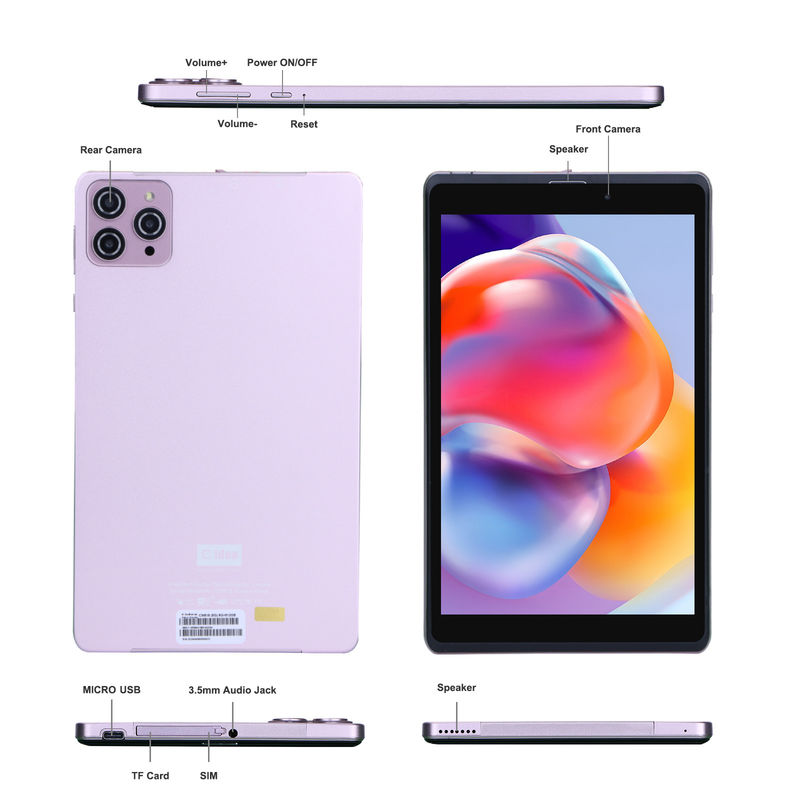 C idee 8 inch Android 12 Tablet 8000mAh Batterij 5+8MP Camera 8GB RAM 512GB ROM voor Onderwijs Leer CM818-roze