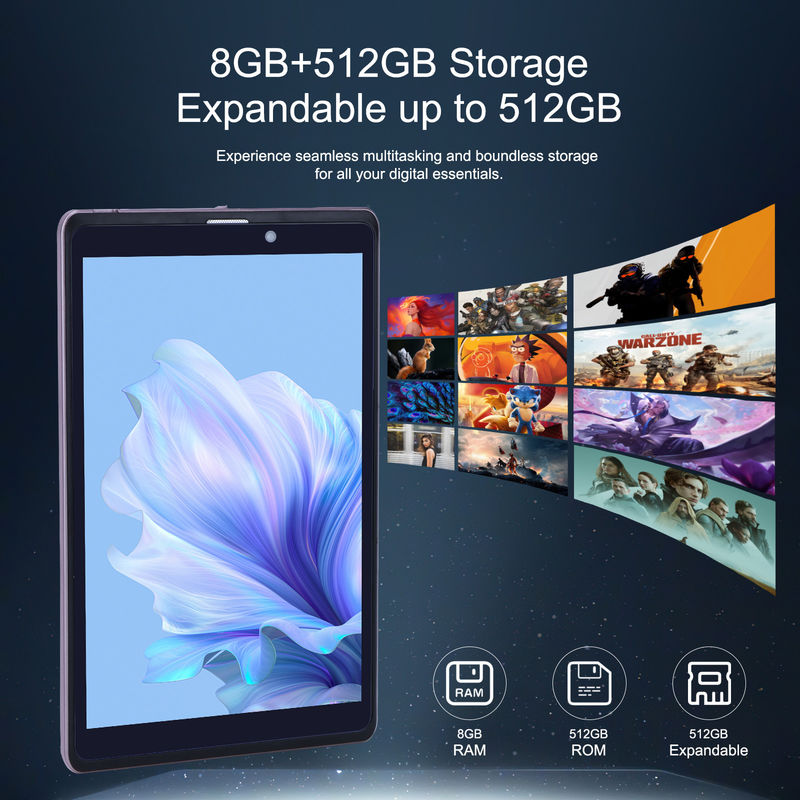 C idee 8 inch Android 12 Tablet 8000mAh Batterij 5+8MP Camera 8GB RAM 512GB ROM voor Onderwijs Leer CM818-roze