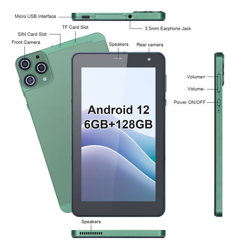 C Idea 7 inch Android Tablets 6+128GB Quad Core Touch Screen Tablets voor Studenet CM515 ((groen))