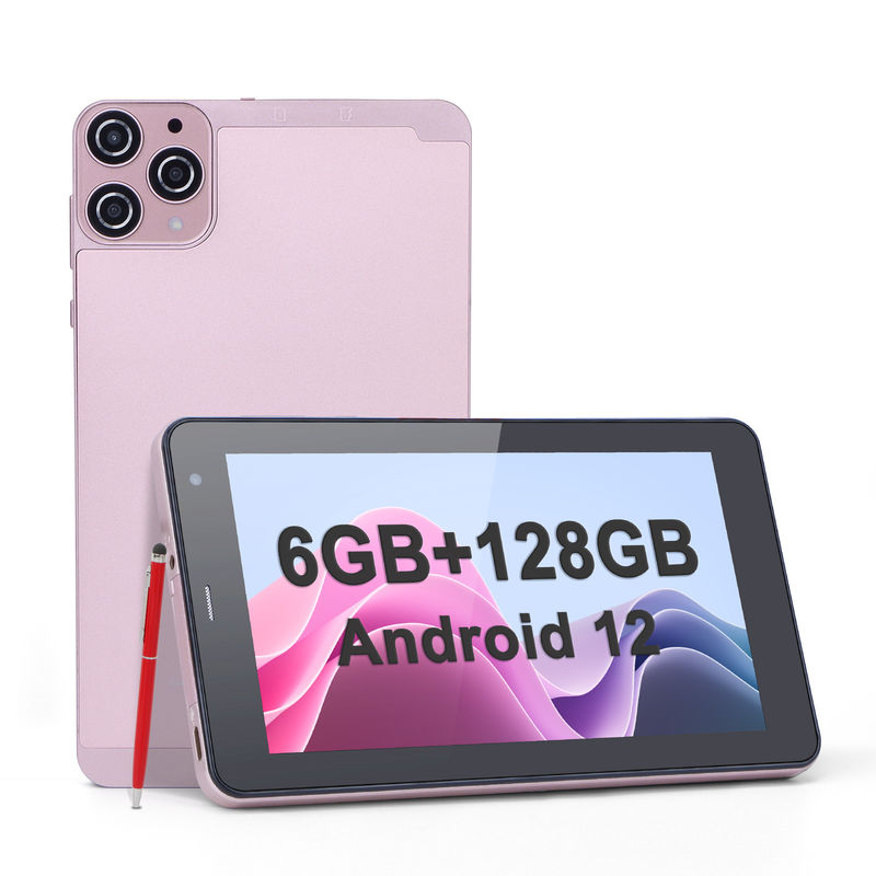 C idee 7 inch Android Smart Tablets 6+128GB Quad Core WiFi Tablet HD Touch Screen voor tieners CM515 ((Roze)