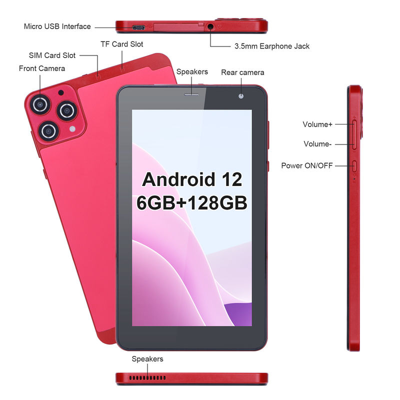C Idea 7 inch kleine tablets quad core wifi 5G Android tablet pc voor onderwijs CM515 ((rood)