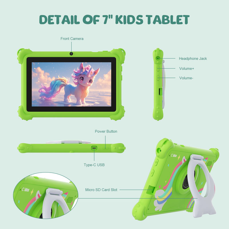 C Idea 7 inch WIFI Kidspad Android System 6+128GB Tablet For Kids met bewijskast CM88