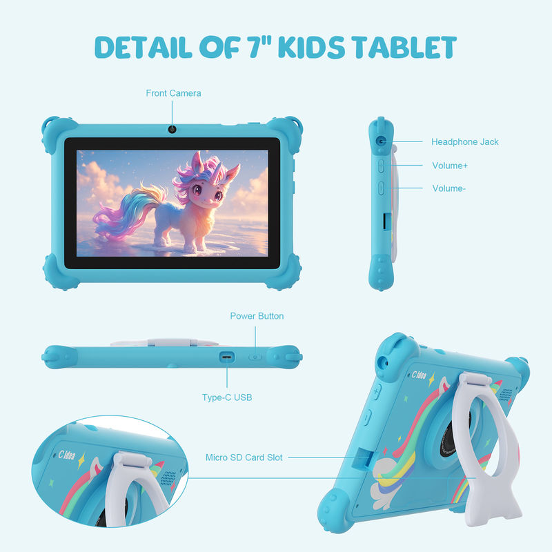 C Idea Android 12 Smart Kidspad 7 inch Kids Tablet leeftijd 3-7 met dubbele camera CM88