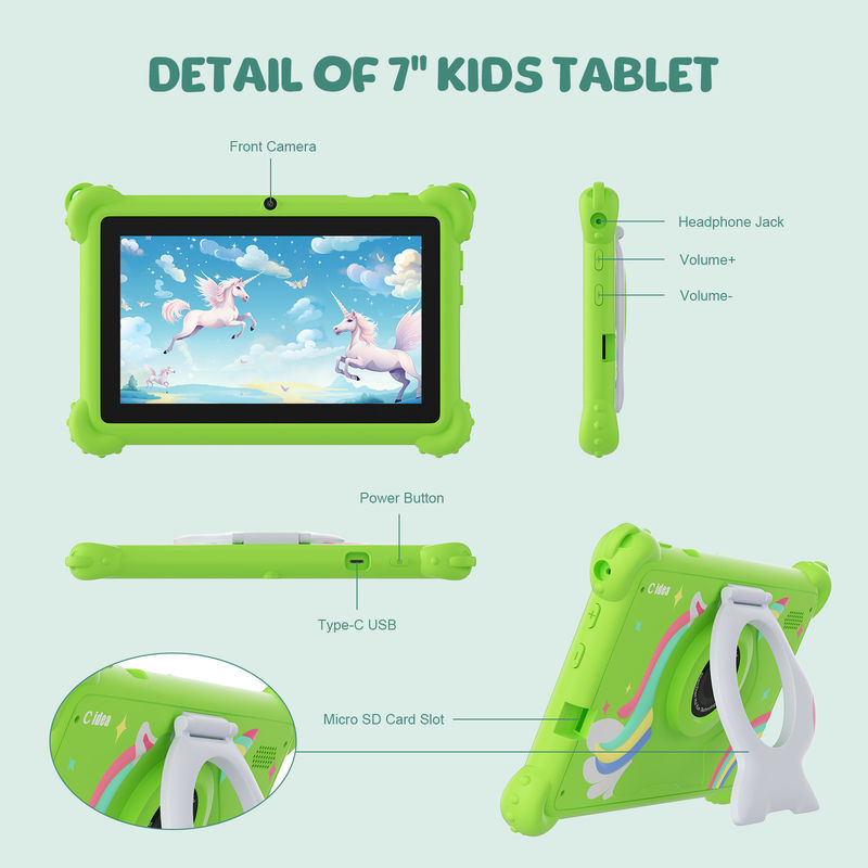 C idea Kids Tablet 2024 Educatieve Leuk met HD Display en Beschermingshoes Tablet CM88
