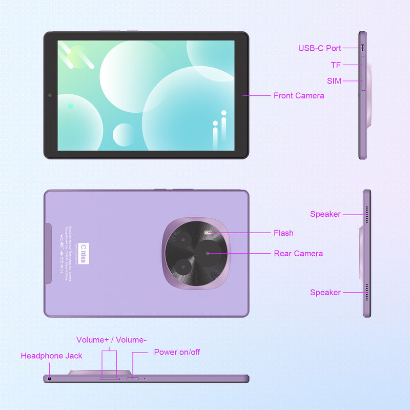 C Idea 9 Inch Tablet 5MP+8MP Educational Tablet Voor Studenten CM935 Paars