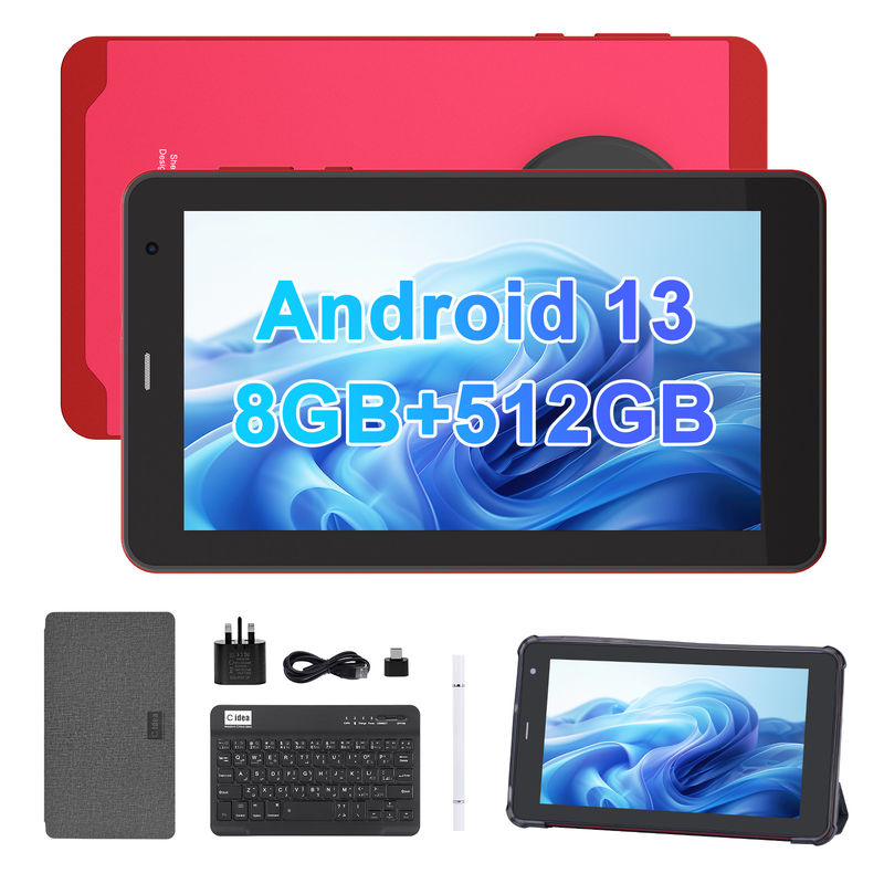 C Idea Android 13 Tabletten Met SIM Wifi 7 inch Touch Screen Tablet Voor Studenten CM518 Pro Rood