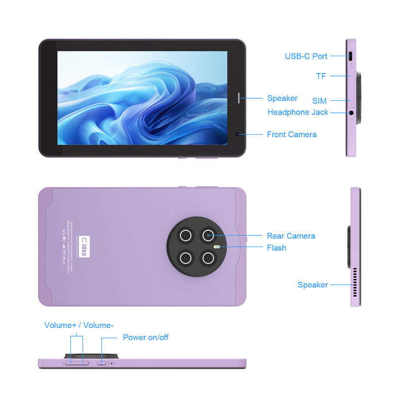 C Idea Android 13 met 6000mAh 7 inch tablets educatieve tablet pc met pen CM518 Pro Purple