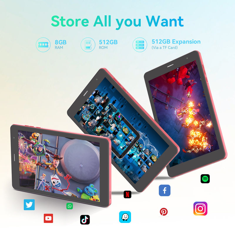 C Idea 5g Android Tablet 8+512gb 8 inch Tablet voor studenten met sim en wifi Cm828 Rood