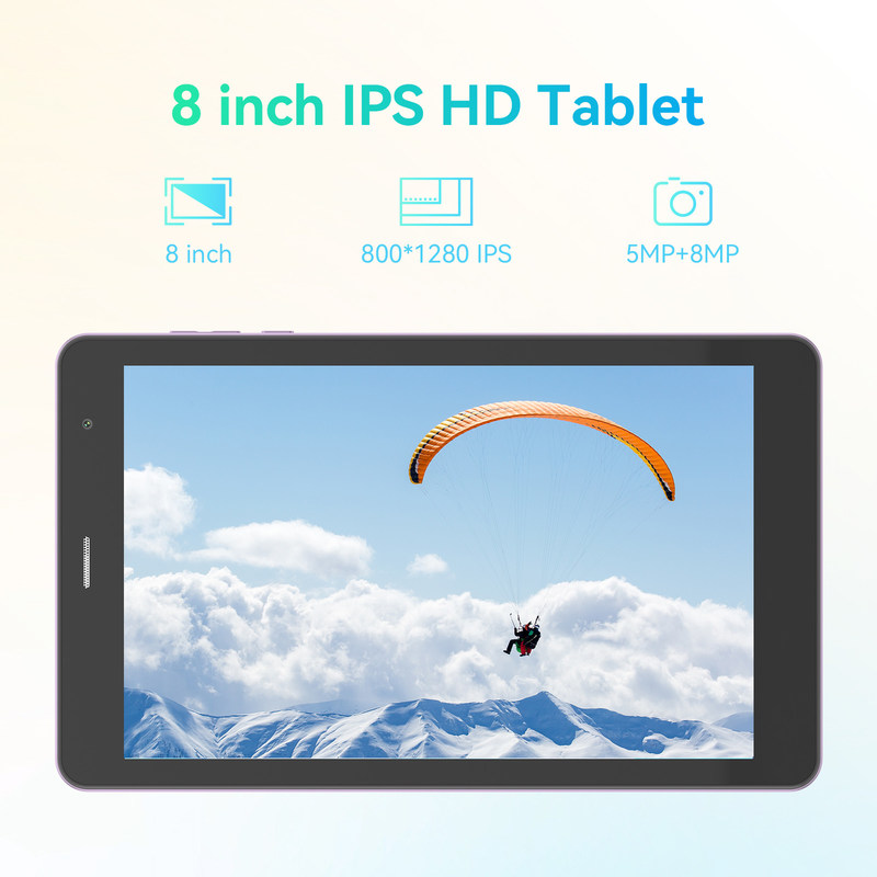 C Idea 8 inch 8+512gb 8000mah 5+8MP Dual Camera Android Tablet PC Met Sim Voor Studenten CM828 Paars