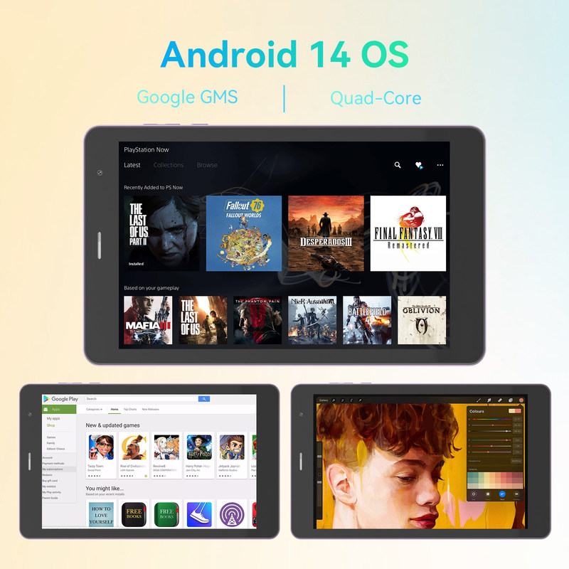 C Idea 8 inch 8+512gb 8000mah 5+8MP Dual Camera Android Tablet PC Met Sim Voor Studenten CM828 Paars