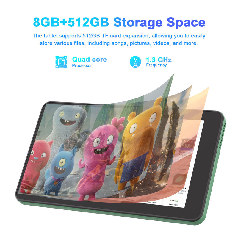 C Idea 7 Inch Tablet Pc Android 13, 8+512gb met Sim-compatibele Smart Tablet Voor Studenten   CM518pro Groen