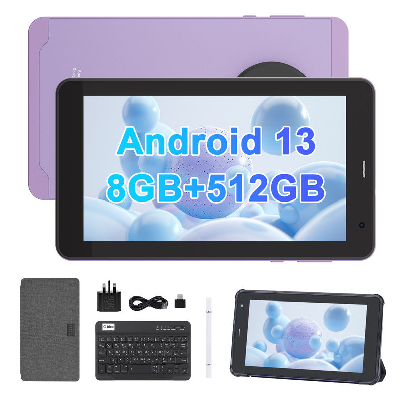 C Idea Android 13 Educational Tablet, 8+512GB, draagbare 7-inch tablet PC met Sim-ondersteuning CM518pro Purple