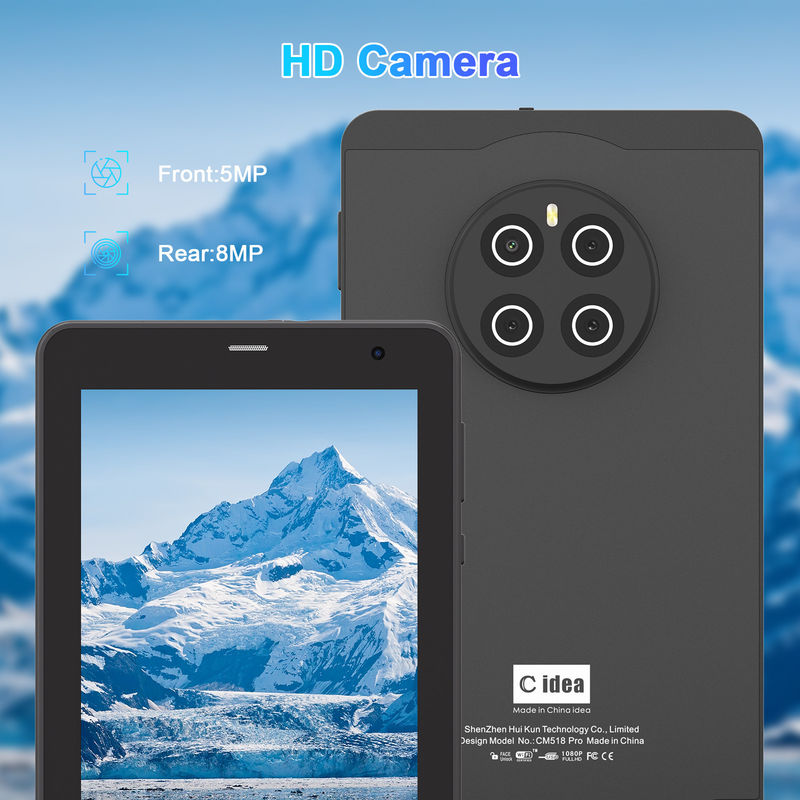 C Idea 7 Inch Tab, 8GB RAM, 512GB opslag, SIM-slot, Android 13 Tablet PC voor studenten ¢ CM518pro zwart