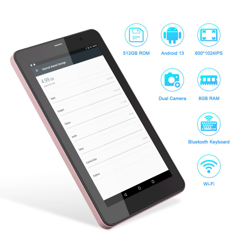 C Idea 7 inch Android Tab, 8+512GB, Quad Core, Educational Tablet Perfect voor studenten  CM518pro Pink