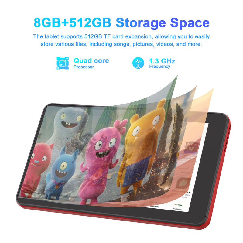 C Idea 7 inch Android 13 Tablet, Dual Camera, Sim Support, Touch Screen Tablets voor Studenten   CM518pro Rood