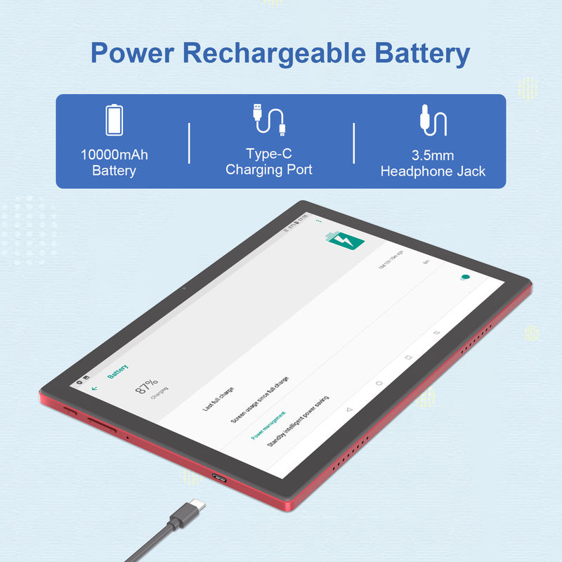 C Idea 10.1 inch Android 14 Smart Tablet PC met Dual SIM Support CM8200Plus rood