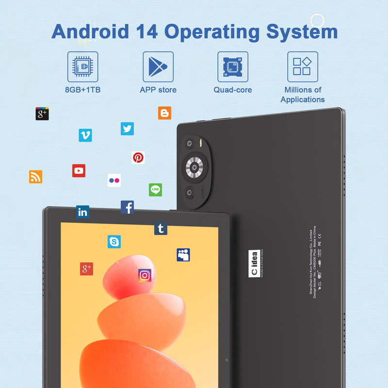 C Idea 10.1 inch Wifi Tablet Met Sim Support Keyboard Educational Android Tablet Pc M8200 Plus Zwart