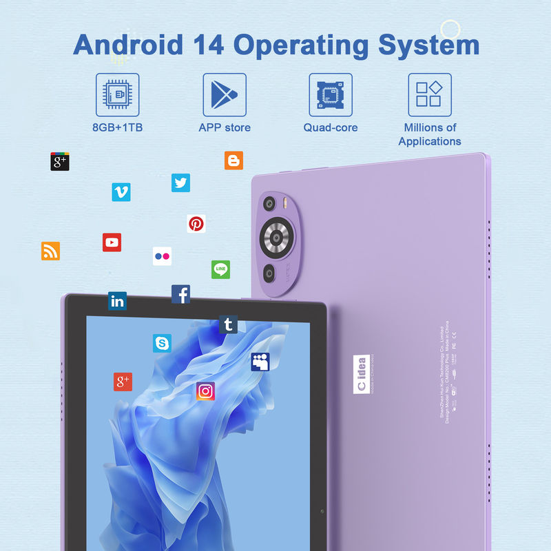 C Idea 10 inch 512 GB Android 14 Educational Tablet voor studenten met SIM CM8200Plus Purple