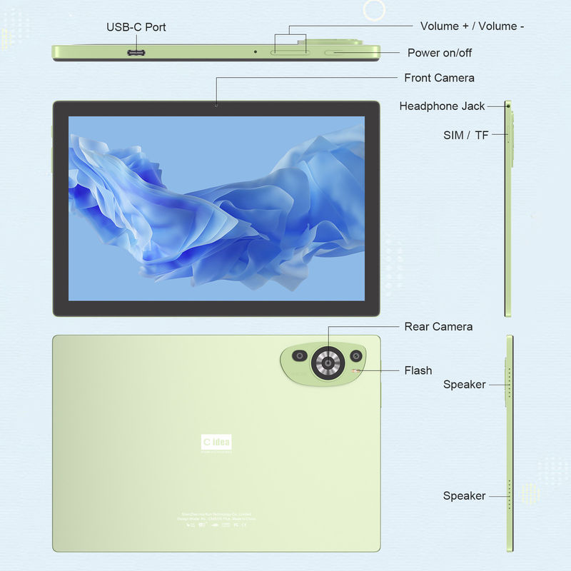 C Idea WIFI Android 14 Touch Screen Tablets met toetsenbord en muis CM8200plus Groen