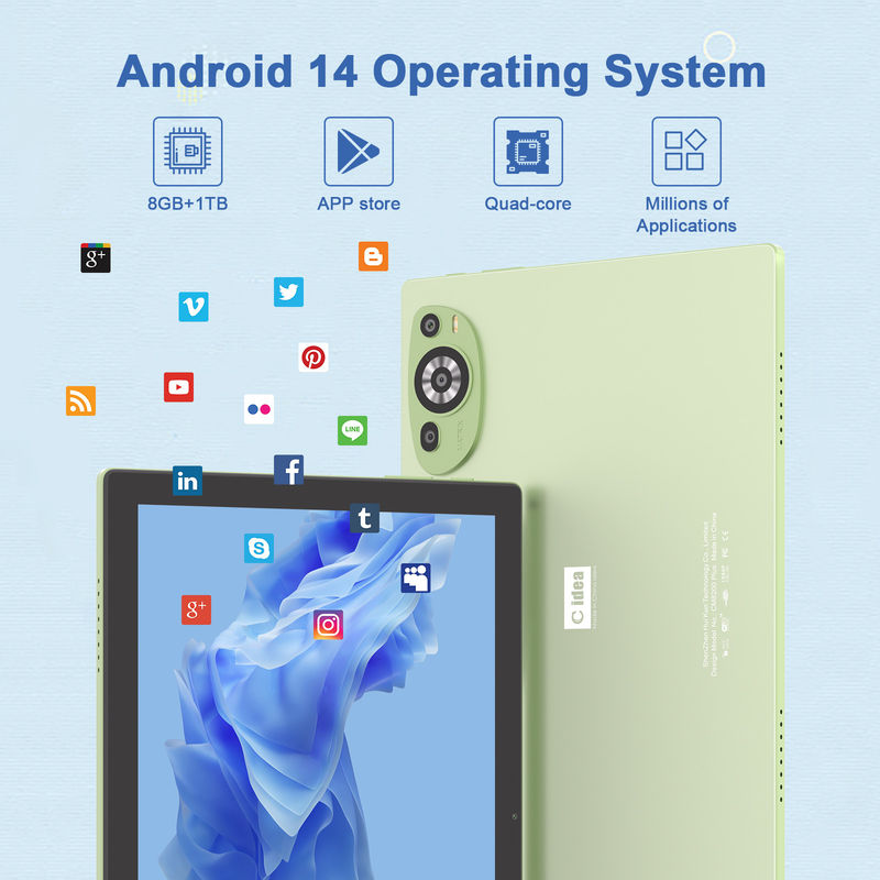 C Idea WIFI Android 14 Touch Screen Tablets met toetsenbord en muis CM8200plus Groen