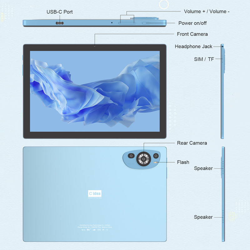 C Idea Android 14 Touch Screen 10.1 inch Tabletten met Pen CM8200plus Blauw