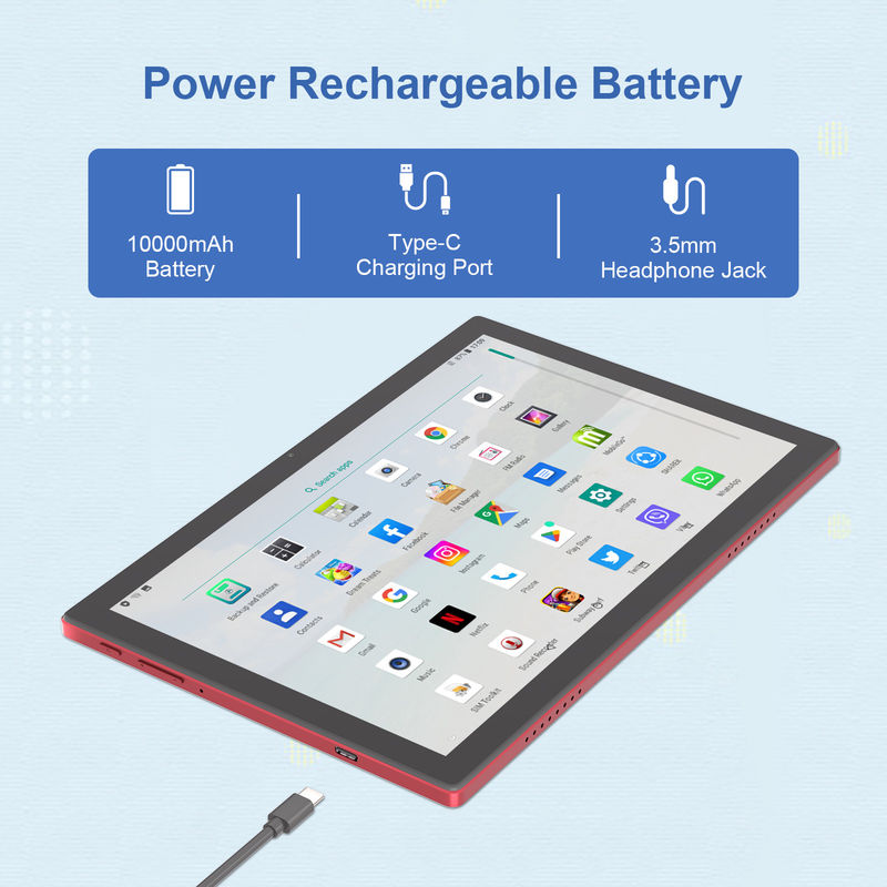 C Idea 10.1 inch Android 14 Smart Tablet PC met Dual SIM en Pen CM8200Plus rood