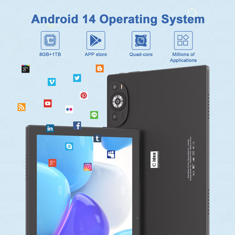 C Idea 10,1 inch 5G Tablet Met Sim Support Keyboard Educational Android Tablet Pc M8200 Plus Zwart