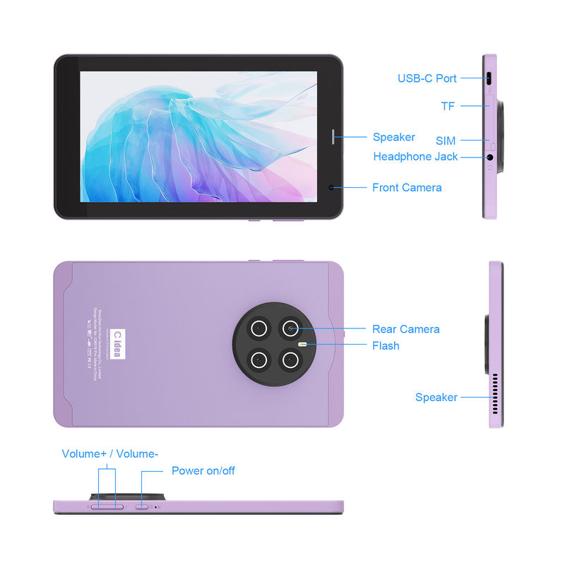 C Idea Android 13 met 6000mAh 7 inch Tablet Educational Tablet PC CM518 Pro Purple