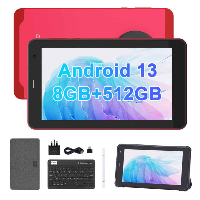 C Idea Android 13 Tabletten Met SIM Wifi 7 inch Touch Screen Tablet CM518 Pro Rood