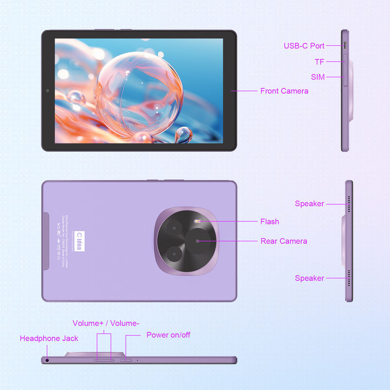 C Idea 9 Inch Tablet 5MP+8MP Educational Tablet For Teens met Pen CM935 Purple