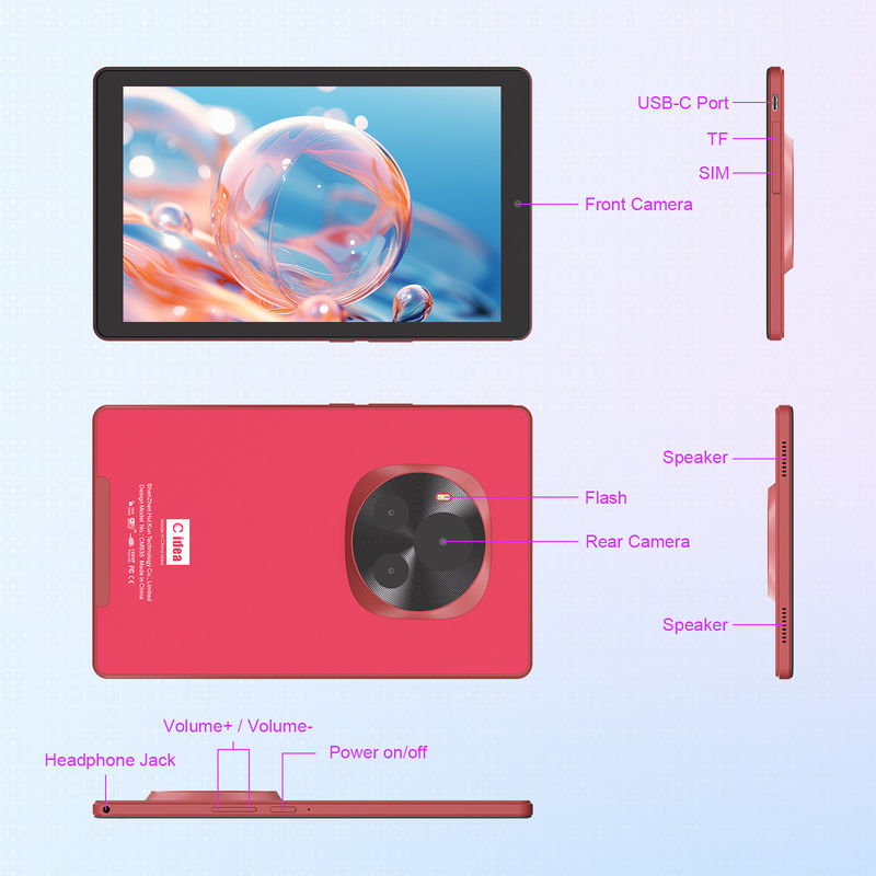 C Idea MTK Quad Core Tablet 9 inch Android Tablet met pen en hoes CM935 Rood