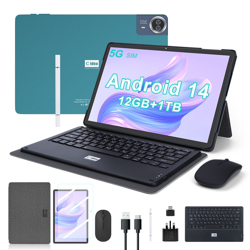 C Idea 14 Inch Tablet Grote opslag Smart Tablet PC met toetsenbord CM14000 plus blauw