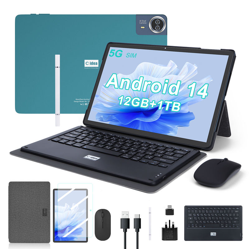 C Idea 14 Inch Tablet Grote batterij Smart Tablet PC met toetsenbord en muis CM14000 plus blauw