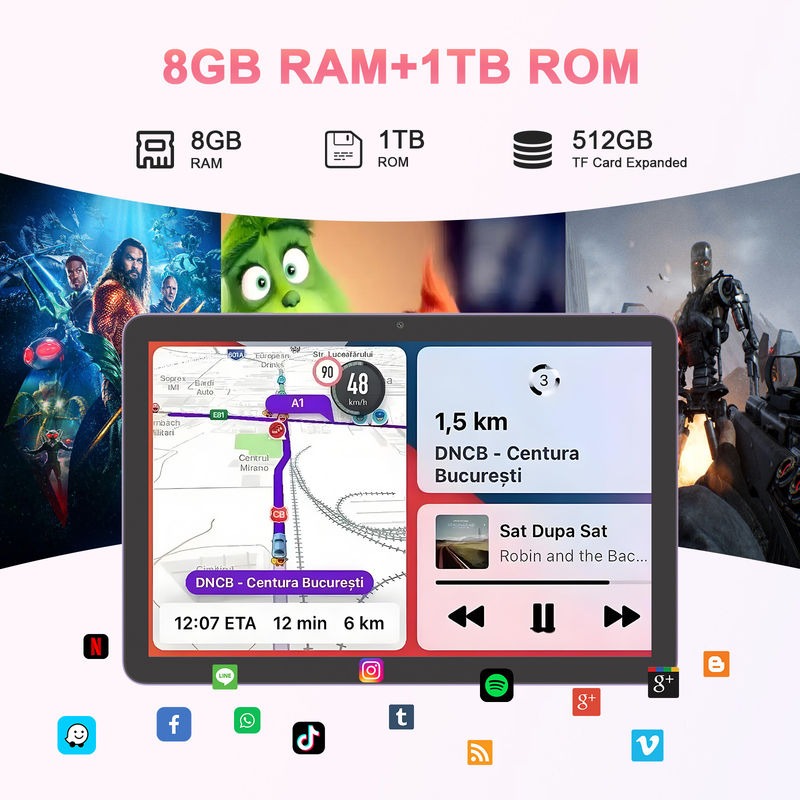C Idea 5G Tablet Met Dual SIM 10 inch Tablet Pc Voor Onderwijs CM8300 Plus Paars