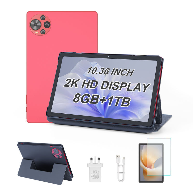 C Idea Android 14 Tablet 2k Screen Educational Tablet voor studenten met toetsenbord en muis CM10500 Plus Rood