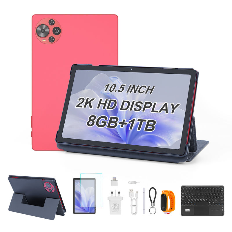 C Idea Android 14 Tablet 2k Screen Educational Tablet voor studenten met toetsenbord en muis CM10500 Plus Rood