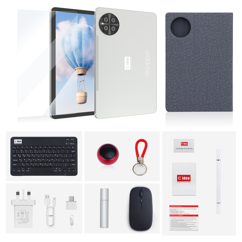 C Idee 10,1 inch SIM Tablet WIFI Android Tablet met Stylus Pen CM8800plus Zilver