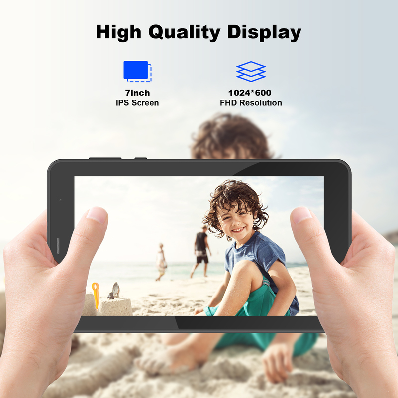 C idee 7 inch Wifi Tablet met Case 8+256GB Storage Quad Core Processor 600x1024 IPS Touchscreen CM516 zwart