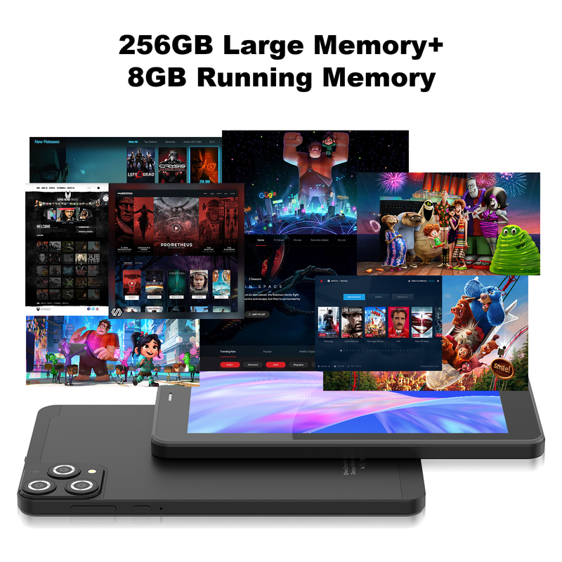 C idee 7 inch Wifi Tablet met Case 8+256GB Storage Quad Core Processor 600x1024 IPS Touchscreen CM516 zwart