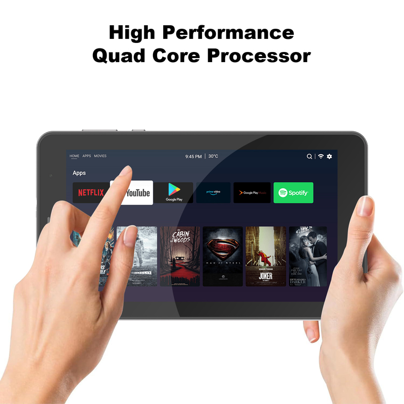 C idee 7 inch Wifi Tablet met Case 8+256GB Storage Quad Core Processor 600x1024 IPS Touchscreen CM516 zilver