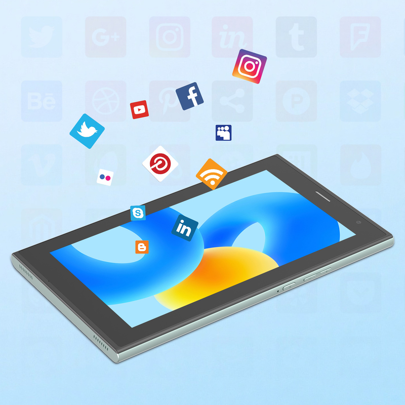 C idea 7 inch Wifi Tablet met hoes 8+256GB Opslag Quad Core Processor 600x1024 IPS Touchscreen CM524 groen