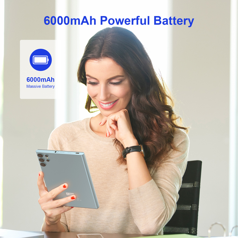 C idee 7 inch Wifi Tablet met Case 8+256GB Storage Quad Core Processor 600x1024 IPS Touchscreen CM524 blauw