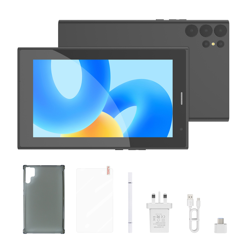 C idee 7 inch Wifi Tablet met Case 8+256GB Storage Quad Core Processor 600x1024 IPS Touchscreen CM524 zwart