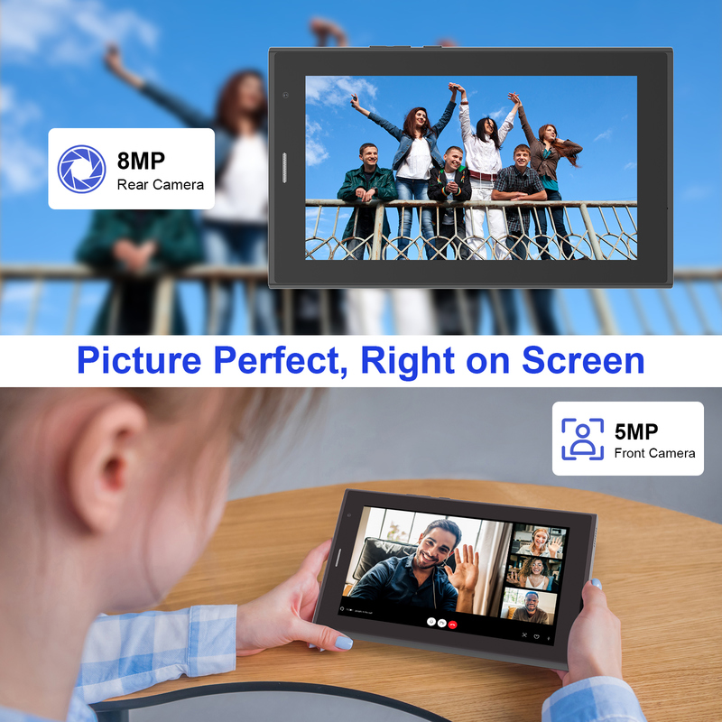 C idea 7 inch Wifi Tablet met Hoes 8+256GB Opslag Quad Core Processor 600x1024 IPS Touchscreen CM524 grijs